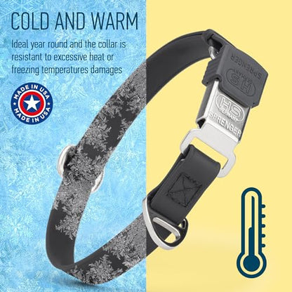 Biothane Waterproof Durable Dog Collar with Herm Sprenger - Quick Release ClicLock Buckle - Fits Medium and Large Dogs - Made in USA (Black, W 3/4" x L 12"-19") - color: Black, size: W 3/4" x L 12"-19"