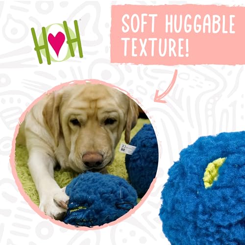 HuggleSnuffles HuggleFleece Treat Dispensing Ball - Interactive Enrichment Toys for Dogs, Dog Treat Dispenser Puzzle for Mental Stimulation & Boredom, Puppy Feeder Games to Keep Them Busy - Small (5") - size: Small, style: Treat Dispensing Ball
