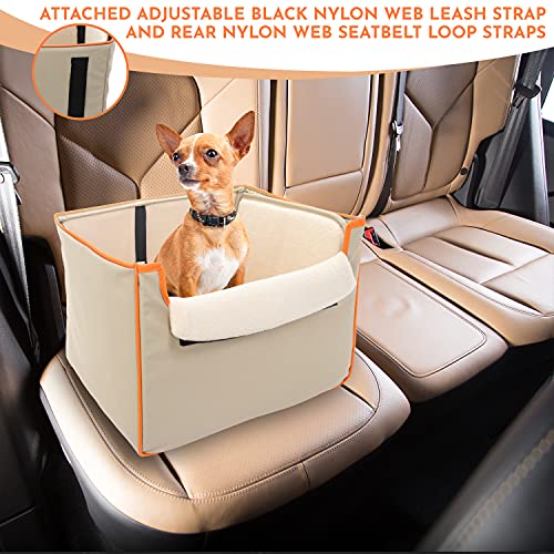 CO-PILOT Dog Car Seat, Foldable Dog Booster Seat for Small Dogs, Dog Car Harness