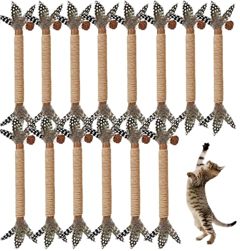 Cat Toys,14Pack Silvervine Cat Feather Toy Kitten Chew Stick Catnip Treat for Cleaning Teeth Indoor Kitty Teaser Wand Molar Snack Interactive Pet Rabbit Bunny Hamster Guinea Pig - size: Pro-14 Pack