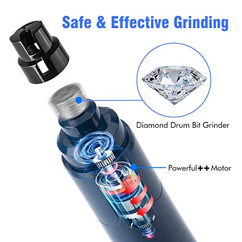 Casfuy Dog Nail Grinder with LED Light - Upgraded 2-Speed Electric Pet Nail Trimmer Powerful Painless Paws Grooming & Smoothing for Small Medium Large Dogs & Cats (Dark Blue) - color: Dark Blue