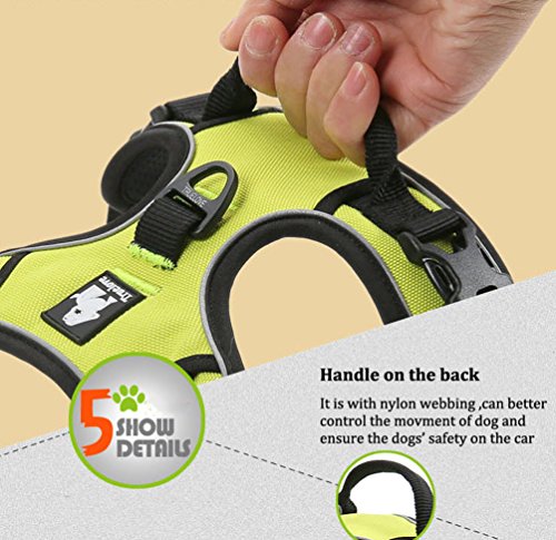SGODA No Pull Dog Harness with Handle, Reflective, X-Large, Green - color: Green, size: X-Large Chest 32-42"
