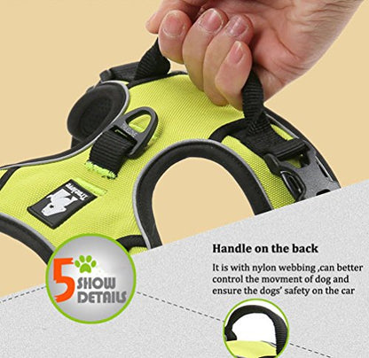 SGODA No Pull Dog Harness with Handle, Reflective, X-Large, Green - color: Green, size: X-Large Chest 32-42"