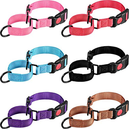 6 Pcs Multicolor Nylon Martingale Dog Collar Adjustable Martingale Collar with Buckle Small Training Collar for Dogs Puppy Collar for Dogs Puppy Training