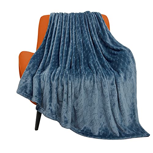 TOONOW Fleece Blanket Super Soft Plush Throw Blanket Twin Size 60" x 80", Cozy Fuzzy Bed Blankets Geometric Pattern Comfy Microfiber Flannel Blankets for Couch, Bed, Sofa, Navy Blue - color: Navy, size: Twin- 60" x 80"