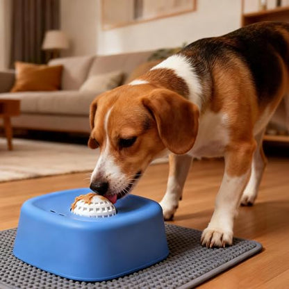Slow Feeder Dog Bowls for Liquid with Rolling Ball, Interactive Lick Bowl Licking Slow Feeder for Wet Food, Water & Treats Lick Toy for Dogs Cats Large Medium Small - color: Style1-Black+Black