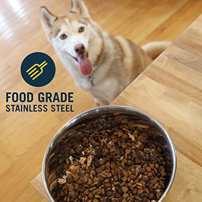 OurPet's DuraPet Premium Dishwasher Safe Stainless Steel Dog Bowl for Food or Water [Multiple Sizes for Small to Large Dogs] in Traditional or Wide Base Design - 8 CUP - size: 8 Cups