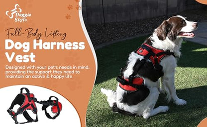 Doggie Stylz Multi-Functional Full-Body Lifting Dog Harness Vest, Designed for Front-Only, Rear-Only or Full-Body Dog Lifting. Please Measure Before Ordering. - size: Girth 28-39"