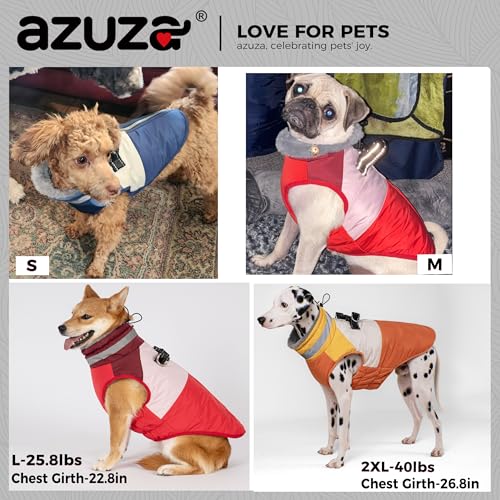 Dog Jacket for Small Dogs Waterproof Dog Coat with Reflective Strips and Harness Built in Warm Fleece Dogs Winter Coat Windproof with Back Zipper, Blue L - color: Blue, size: Large