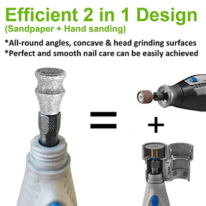 Diamond Dremel Dog Nail Grinder Attachment, Diamond Rotory Bit for Dogs&Pets Nail Care, 1/8'' Pet Nail Grinder Wheel Work with Dremel Sanding Drums for Animals Nail Care & Home Grinder Tools