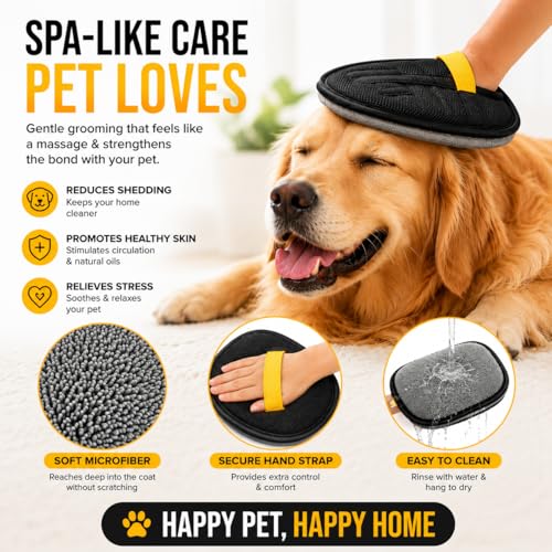 Pet Hair Remover Glove for Dogs & Cats – Reusable Double-Sided Fur Cleaning Mitt for Couch, Carpet, Furniture & Clothes – Easy Lint & Hair Removal Tool