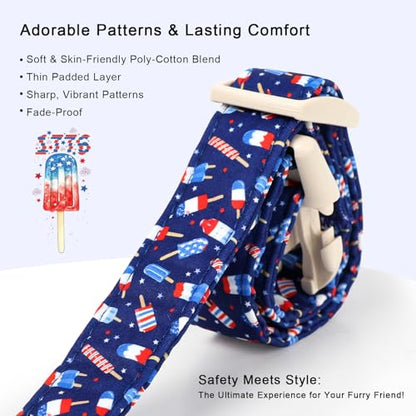 4th of July Dog Collar Patriotic Popsicle Dog Collars for Puppy Small Dogs - Lightweight Adjustable Navy Independence Day Puppy Collars Cute Summer Pet Safety Collar XS - color: Patriotic Popsicle, size: XS