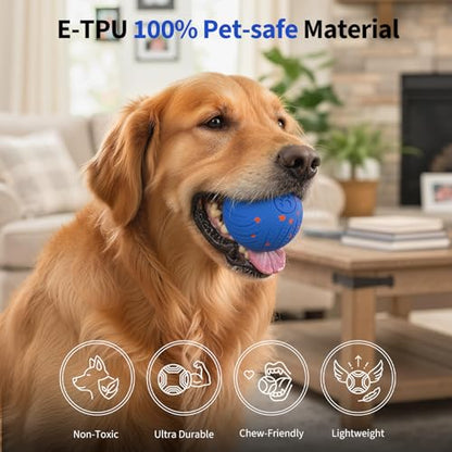 Dog Toys for Medium Large Dogs to Keep Them Busy, Smart Interactive Dog Balls with Automatic Moving Bouncing Vibrating for Enrichment, Mental Stimulation, Anti Boredom, Blue - color: Blue