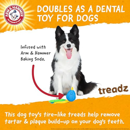 Arm and Hammer for Pets Super Treadz Large Rooster Dental Chew Toy for Dogs - Reduces Plaque and Tartar Without Brushing, Baking Soda Infused, Dishwasher Safe, Dogs Up to 35 Lbs - size: Large (Pack of 1), style: Rooster