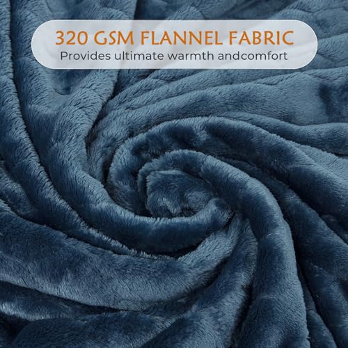 TOONOW Fleece Blanket Super Soft Plush Throw Blanket 50" x 60" Cozy Fuzzy Bed Blankets Geometric Pattern Comfy Microfiber Flannel Blankets for Couch, Bed, Sofa, Navy Blue - color: Navy, size: Throw-50" x 60"