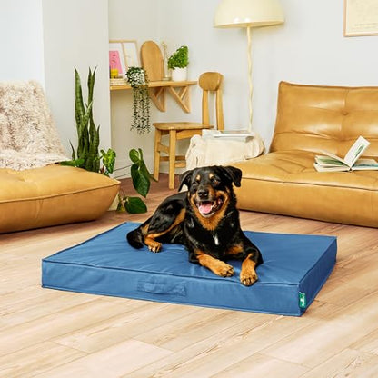 FurHaven Gridded Ripstop All-Weather Deluxe Orthopedic Mattress Pet Bed, Capri Blue, Jumbo - color: Capri Blue, size: Jumbo