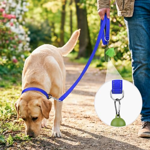 Joytale Dog Leash, 4 FT Double-Sided Reflective, Padded Handle Nylon Heavy Duty Leashes for Small Dogs Walking, Navy Blue - color: Navy Blue, size: 4 ft Narrow