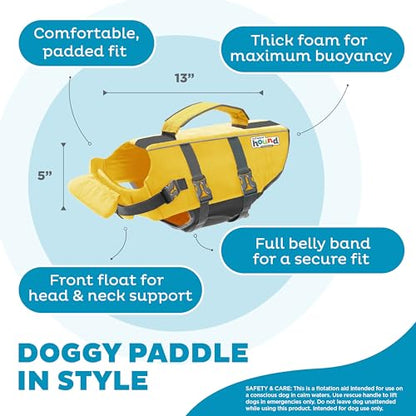 Outward Hound Granby Splash Yellow Dog Life Jacket, Small - color: Yellow, size: Small (Chest Girth: 16"-20")