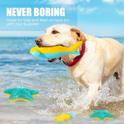 Dog Toy Floating Luminous, Squeaky Dog Toy, Glow in the Dark (Large Starfish) - style: Large Starfish