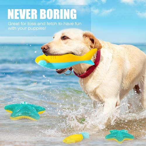 Dog Toy Floating Luminous, Squeaky Dog Toy, Glow in the Dark (Hammerhead Shark) - style: Hammerhead Shark