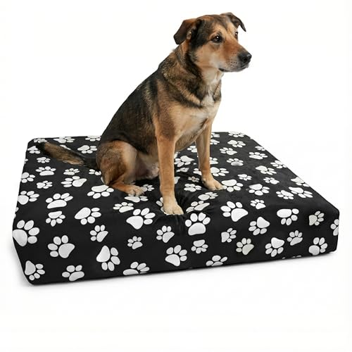 DUKE&LEFTY Furever Dogbed SLIPCOVER-Soft Stretchy Petbed Cover-Universal-Easy to Remove (Zipper Free) -Black/Small - color: Black, size: Small-24"x18"x4"