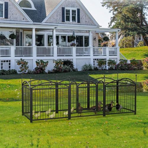 Heavy Duty Foldable Metal Dog Playpen for Indoor and Outdoor Use – Sturdy Pet Exercise Fence with Secure Door (Black + Iron)