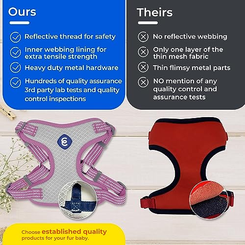 Blueberry Pet Essentials Back to Basics Reflective Dog Harness Vest, Apricot, Small, Adjustable Harnesses for Dogs - color: Apricot, size: Small (Pack of 1)