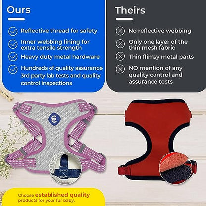 Blueberry Pet Essentials Back to Basics Reflective Dog Harness Vest, Apricot, Medium, Adjustable Harnesses for Dogs - color: Apricot, size: Medium (Pack of 1)