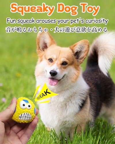 SCHITEC Squeaky Dog Balls, [4 Pack] Cute Interactive Latex Rubber Toys with Squeaker, 2.2'' Soft Bouncy Fetch Ball for Puppy Small Breed Dogs - size: Small 2.2"
