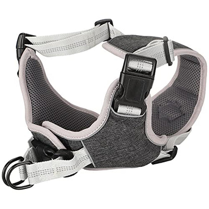 Dog Vest Harness Adjustable Reflective Chest Strap for Large Medium Dogs - Anti - Lost 360° Pressure Relief, Comfortable Fit, Night Safety (L) - size: L