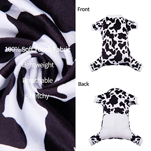 CuteBone Dog Pajamas Costumes Fleece Pet Clothes Puppy Onesie Winter Holiday Cute Cat Jammies Keep Your Pet Warm in the Cold Weather P222S - color: A07-Cow, size: Small