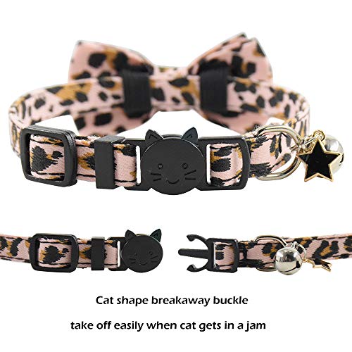 Bowtie Cat Collars Breakaway with Bell, Adjustable Cute Kitty Collars Safety Buckle Kitten Collar for Cat Puppy 7.5-11in (15) - color: 15