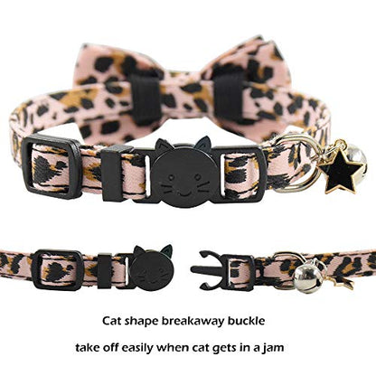 Bowtie Cat Collars Breakaway with Bell, Adjustable Cute Kitty Collars Safety Buckle Kitten Collar for Cat Puppy 7.5-11in (15) - color: 15