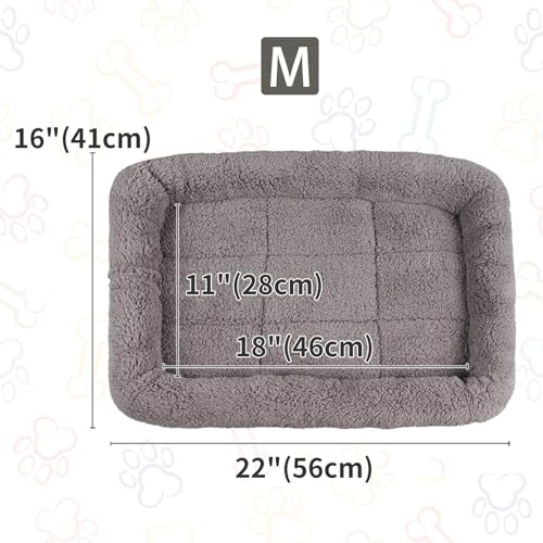 Small Cat Bed Mat, 22" x 16" Plush Cushion with Surrounding Pillow for Small to Meidum Dogs Cats Sleeping, Indoor Pet Beds Furniture Carrier Crate Anti Skid Pad, Washable, Medium - color: M (22 x 16 inch)