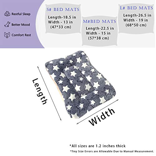 2 Pcs Pet Bed Mats. Ultra Soft Pet (Dog/Cat) Bed with Cute Prints. Reversible Faux Lambswool Kennel Pad for Medium Small Dogs and Cats. Machine Washable Pet Bed. - size: 22.5"L x 15.0"W x 1.2"Th