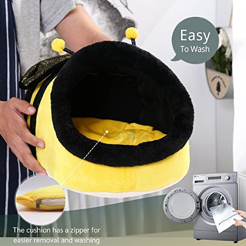 Bunny Hedgehog Guinea Pig Bed Accessories Cage Toys Bearded Dragon House Hamster Supplies Habitat Ferret Rat (XL, Bee) - color: 4-Bee, size: XL