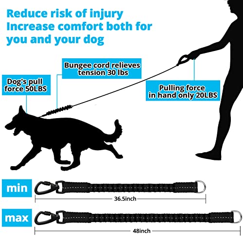 Rope Dog Leash 6 FT: Heavy Duty Leashes with Swivel Lockable Hook Reflective Threads Bungee and Padded Handle - Dog Lead for Large Small Medium Dogs Outside Walking Hiking Blue - color: Blue, size: 6ft*1/2''