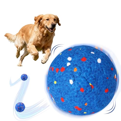 Dog Interactive Toys, Tough Dog Toys Ball, Etpu Material Chew Toy, Durable Chasing Toy, Long Battery Life, Healthy Stress Relief Toy for Medium and Large Dogs (Blue,Large) - color: Blue, size: L 3.4in