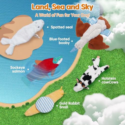 Nocciola Squeaky Dog Toys, 5-Pack Crinkle Plush Toys, No Stuffing Dog Toys for Small Medium Large Dogs, Boredom Relief - style: 5 pcs Crinkle Plush Dog Toy
