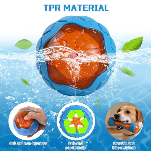 3 Pcs Dog Pool Floating Toys,TPR Bite Resistant Squeaky Dog Water Toy for Medium Large Dog,Interactive Dog Toys for Throwing Fetching,for Summer Outdoor Lake Beach Training Playing with storage bag