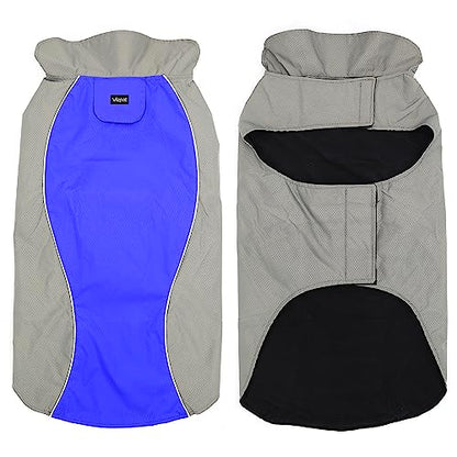 Vizpet Dog Raincoat Waterproof Coats,Dog Jacket High Visibility Warm Vest Dog Clothes for Small Medium Large Dogs (Blue-XXXL) - size: Blue-XXXL
