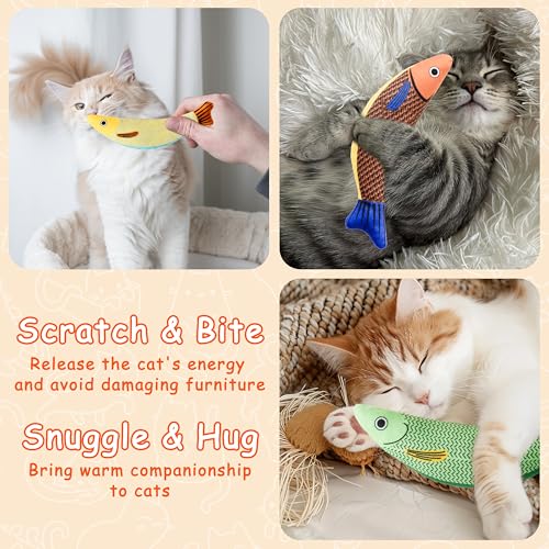 Soft Catnip Toys Fish, 3 Pack Bell Sound Cat Toys, Interesting Indoor Cat Kicker Toys, Durable and Highly Interactive Catnip Toys (Knife Fish) - color: Knife Fish