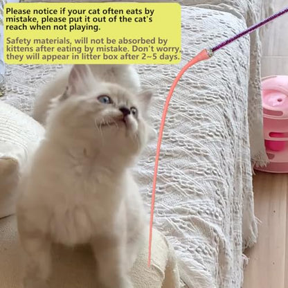 4PCS Silicone Cat Wand Toy, Interactive Cat Toys for Indoor Cats, Interactive Silicone Tail Teaser Wand,Interactive Teasing Stick for Cat Kitten Funny Exercise