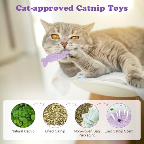 Halloween Crochet Catnip Toys Sardine Fish Tin Cat Toy, Halloween Cat Toy Yarn Fish for Cats Safe Teeth Cleaning Toy for Indoor Exercise, Interactive Cat Kicker Kitty Gifts for Cat Lover
