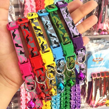 Personalized Camo Dog Collars-Adjustable Lightweight Nylon Pet Collars, Quick-Release Buckle, Perfect for for Small Dogs, Puppies & Cats (4-Pack - color: yellow