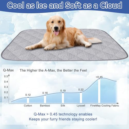 Premium Cooling Dog Blanket,Ultra-Soft & Lightweight Reversible Throw for Dogs,Washable Pet Throw Blanket with Q-MAX>0.4 for Summer,Couch Protector & Dog Bed Cover & Reusable & Built-in Strap 60x80 IN - size: XL"60*80"