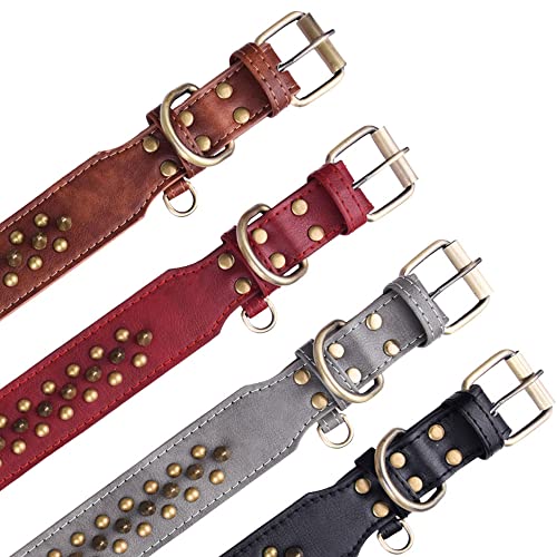 Spiked Dog Collar Soft Pu Leather Mushrooms Rivet Spike Studded Puppy Adjustable Pet Collars for Small Breeds (S, Brown2) - color: Brown2, size: Small
