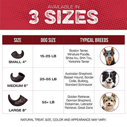 Water Buffalo Horn Dog Chew 4 Pack - Small 4" - All Natural Free Range Grass Fed Single Source Protein - No Chemicals, Additives, Hormones - Long Lasting, Good for Aggressive Chewers – by Fang & Claw - style: 4 Horns - Small 4"