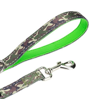 EcoBark Teacup Dog Leash - Soft & Reflective Toy Breed Leashes with Padded Handle - Strong & Durable - Training and Pulling for Tiny & Small Dogs (Camo) - color: Camo, size: 6 ft x 5/8 in - Thinnest Width