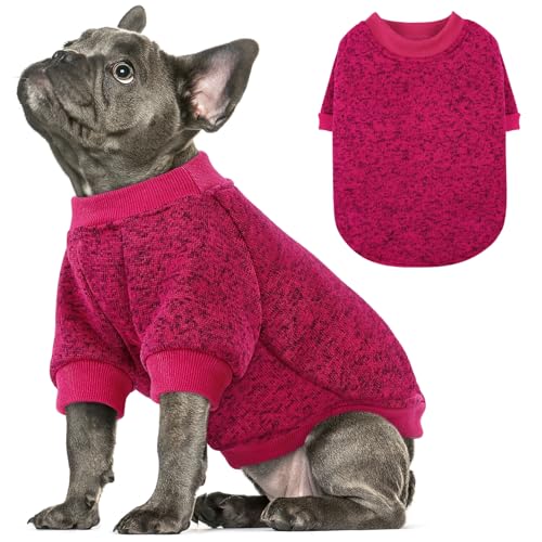 Queenmore Dog Fleece Sweater,XS Dog Sweater,Sweatershirt for Small Dogs,Sweatshirts for Dogs Girl Boy,Warm Soft Fleece Lining Pet Winter Pullover for Male Female Cats Puppy,Red - color: Heather Red, size: X-Small